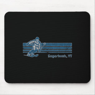 Retro Vermont Distressed Sugarbush Skiing Tee  Mouse Pad