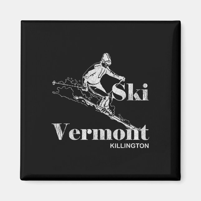 Retro Vermont Killington Skiing Tee  Magnet (Front)