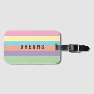 Retro Vertical stripes Dreams custom name  Luggage Tag
