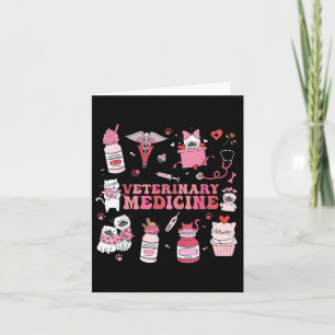 Retro Veterinary Medicine Valentine Vet Tech Cat D Card