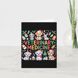 Retro Veterinary Medicine Vet Tech Cat Dog Lover C Card