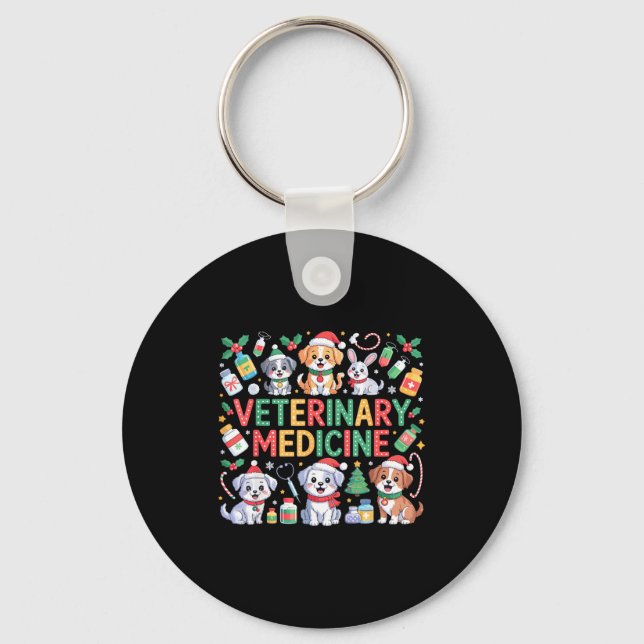 Retro Veterinary Medicine Vet Tech Cat Dog Lover C Key Ring (Front)