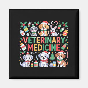 Retro Veterinary Medicine Vet Tech Cat Dog Lover C Magnet