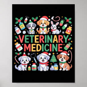 Retro Veterinary Medicine Vet Tech Cat Dog Lover C Poster