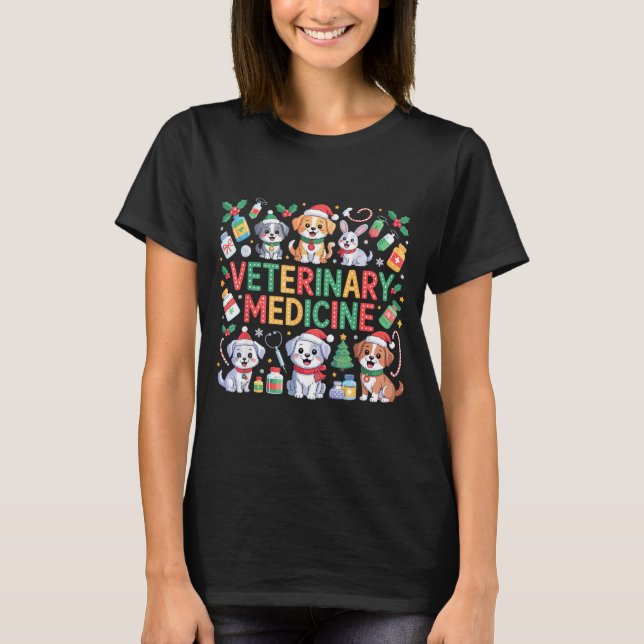 Retro Veterinary Medicine Vet Tech Cat Dog Lover C T-Shirt (Front)