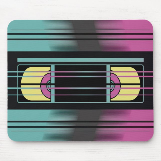 Retro VHS Glitch Aesthetic Mouse Pad (Front)