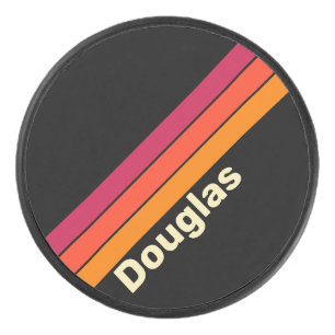 Retro VHS Stripes with Name Hockey Puck