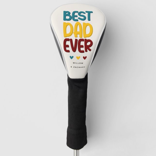 Retro Vibe 'Best Dad Ever' Golf Head Cover (Front)