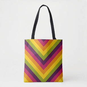 Retro Vibe Chevron Tote Bag