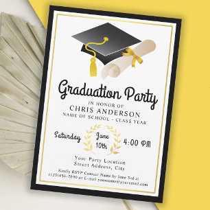 Retro Vibe Graduation Party Invitation