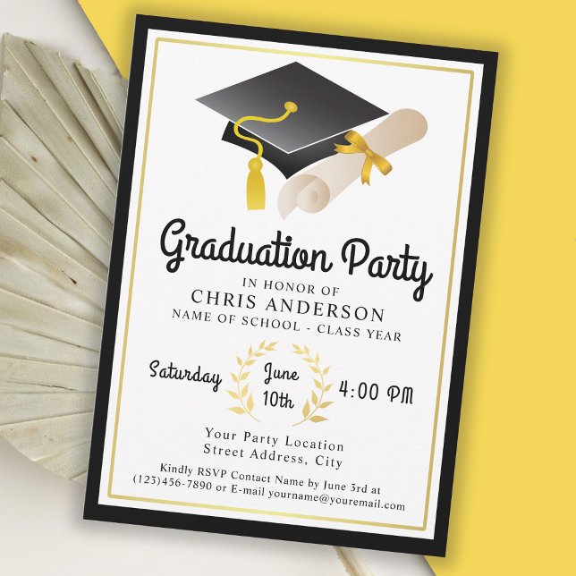 Retro Vibe Graduation Party Invitation (Creator Uploaded)