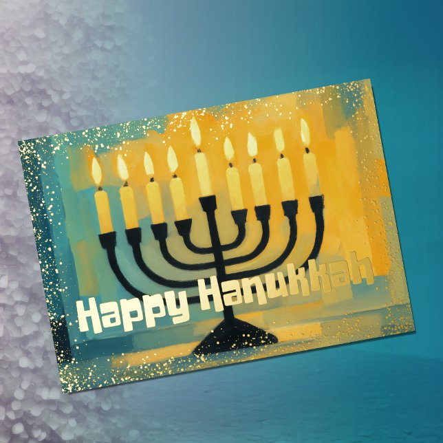Retro Vibe Hanukkah Menorah Glitter Edge (Creator Uploaded)