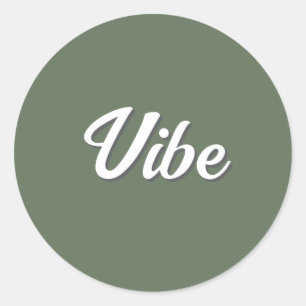 Retro Vibe Olive Green Simple Cool Classic Round Sticker