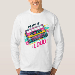 Retro Vibes Cassette - Play It Loud T-Shirt