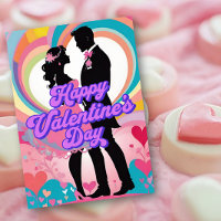Retro vibes couple Happy Valentine’s Day card