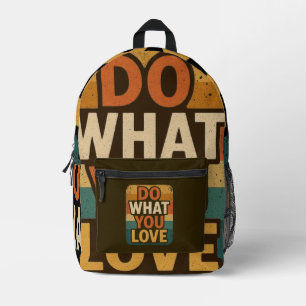 Retro Vibes – Do What You Love Printed Backpack