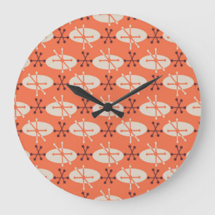 Retro Vibes: Geometric Burst Pattern Large Clock