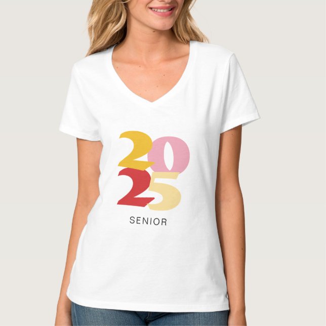 Retro Vibes Graduation 2024 Senior Personalised T-Shirt (Front)