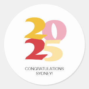 Retro Vibes Graduation Celebration Party Classic Round Sticker