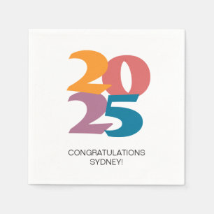 Retro Vibes Graduation Celebration Party Napkin