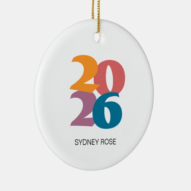 Retro Vibes Graduation Class of 2025 Ceramic Tree Decoration (Right)