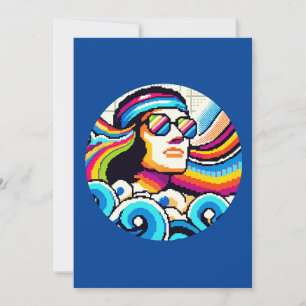 Retro Vibes: Groovy Hobbies in Pixel Art Holiday Card