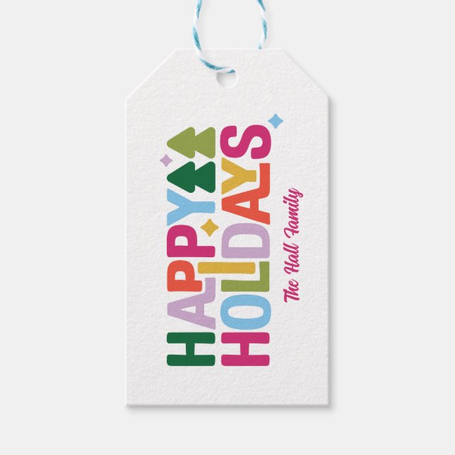 Retro Vibes Multi-Color Gift Tag  (Front)