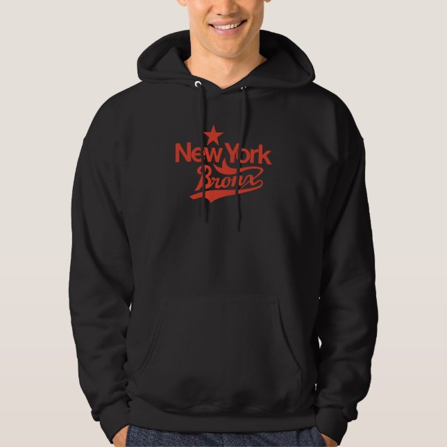 Retro Vibes: New York Bronx 70s Style Lettering  Hoodie (Front)