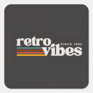 retro vibes  square sticker