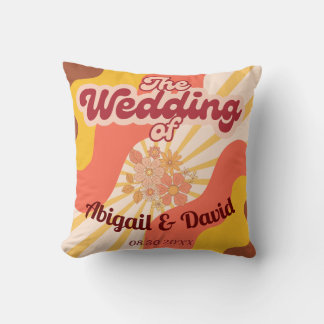 Retro Vibes Vintage Wedding Cushion