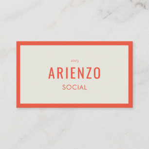 Retro Vibrant Orange Social Media Business Card