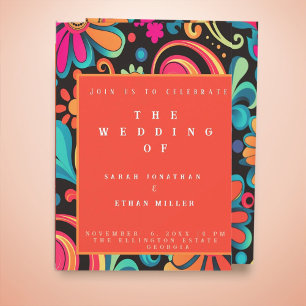 Retro vibrant style   invitation