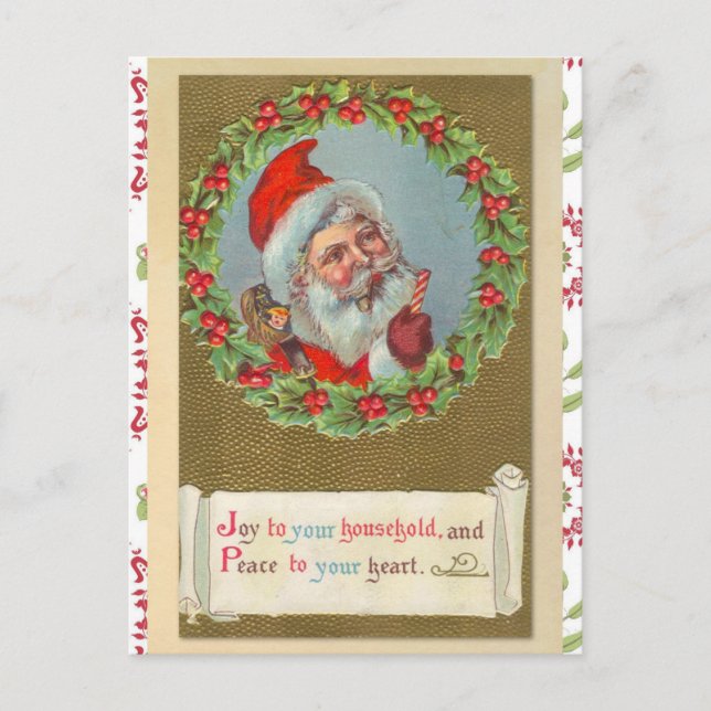 Retro Victorian Christmas Santa Claus Postcard (Front)