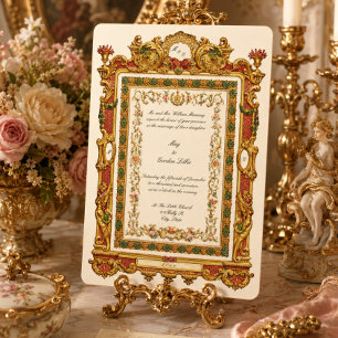 Retro Victorian Era 1858 Baroque Rococo Style Invitation