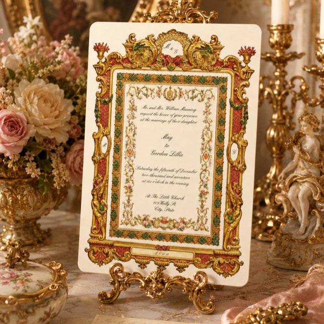 Retro Victorian Era 1858 Baroque Rococo Style Invitation (Creator Uploaded)