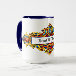 Retro Victorian Era 1896 Cartouche Personalised Mug