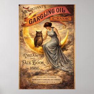 Retro Victorian Era Art Nouveau Almanac Cover Poster