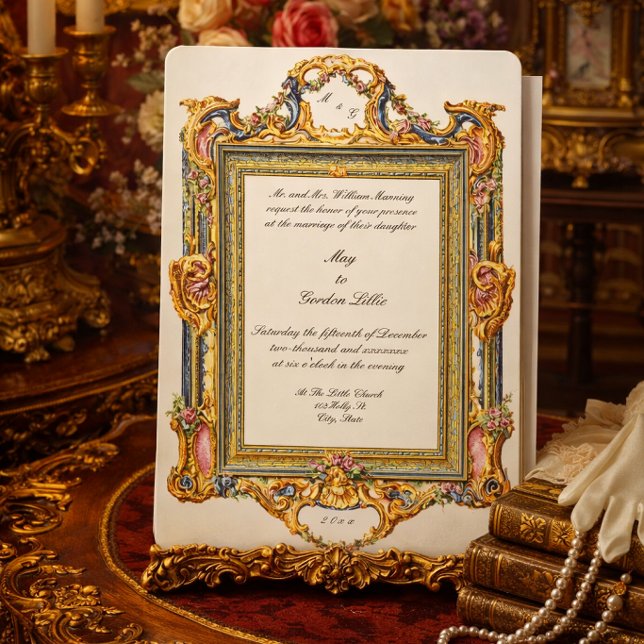 Retro Victorian Era Colourful Baroque Rococo Style Invitation (Creator Uploaded)