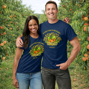 Retro Victorian Era Peach Orchard Label Template T-Shirt