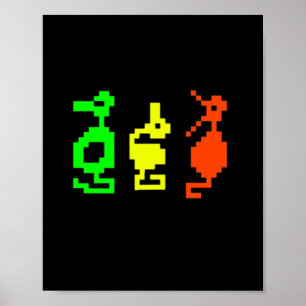 Retro Video Game 8-bit Adventure Dragon  Poster