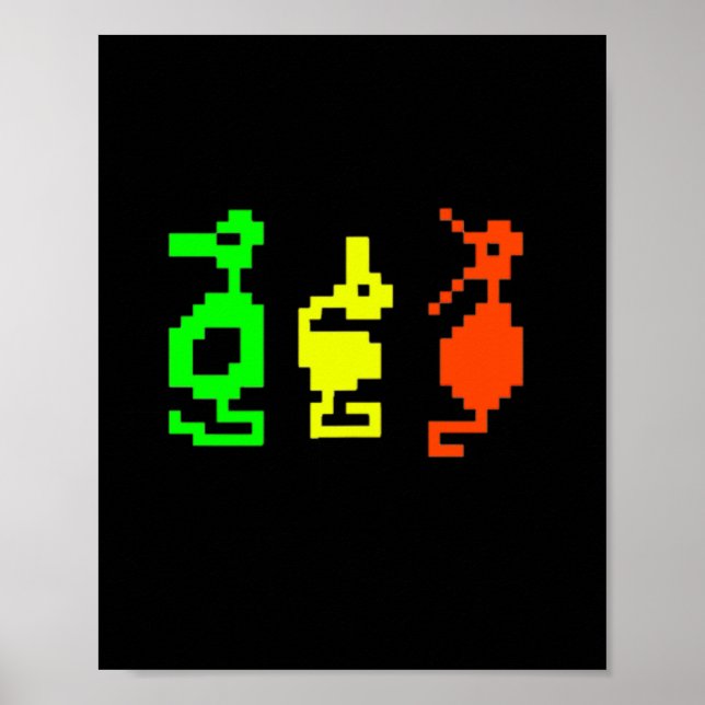Retro Video Game 8-bit Adventure Dragon  Poster (Front)