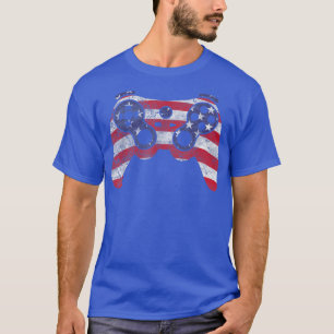 Retro Video Game American Flag July 4th USA Sport T-Shirt