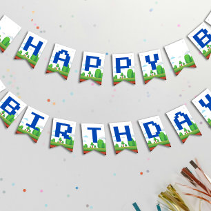 Retro Video Game Happy Birthday Bunting