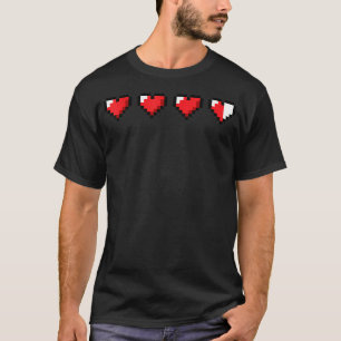 Retro Video Game Pixel Heart Health Bar 80S 90S T-Shirt