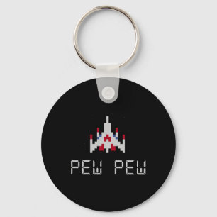 Retro Video Game Ship 1  Key Ring