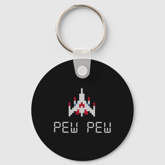 Retro Video Game Ship 1  Key Ring (Front)
