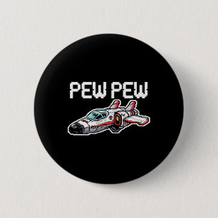 Retro Video Game Ship Arcade Funny Nostalgia Gamer 6 Cm Round Badge