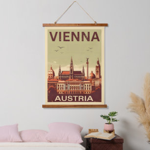 Retro Vienna city Austria skyline gifts Hanging Tapestry