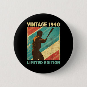 Retro Vintage 1940 Baseball Lover Limited Edition 6 Cm Round Badge