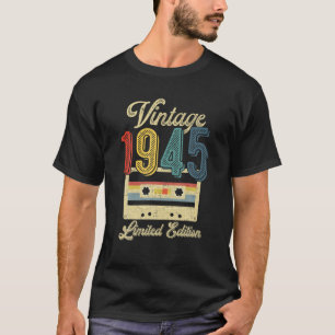 Retro Vintage 1945 Cassette Tape 77Th Birthday Mus T-Shirt